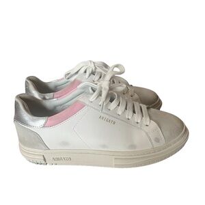 Axel Arigato Distressed Sneakers- White leather, with gray suede- Size 7.5